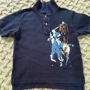 Polo by Ralph Lauren Navy Polo Large Pony Paint Splatter size 4/4T